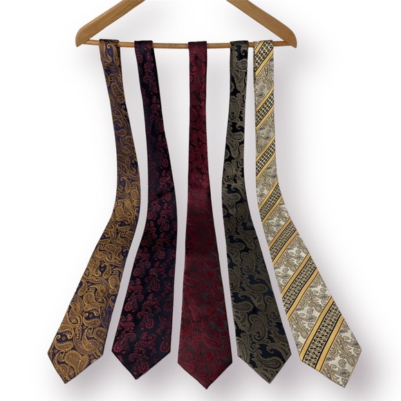 🛍️SALE🛍️ Vintage Paisley-Print Jacquard Woven Neck Ties (Set of 5) - Picture 5 of 11